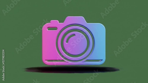 Gradient Camera Icon in 3D Rendering for Photography and Visual Media
