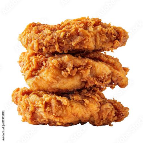 Crispy fried chicken pieces stacked high (1)