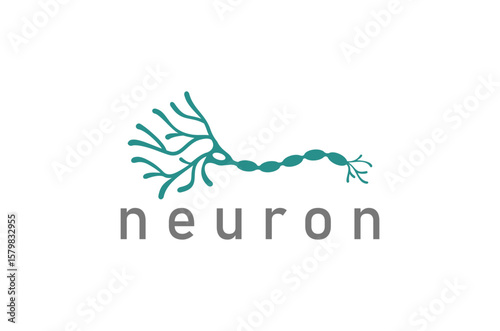 Neuron logo design.  Illustrates cell structure. Vector illustration.