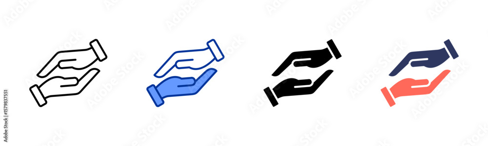 Helping Hand icon sheet multiple style collection Helping Hand icon sheet multiple style collection