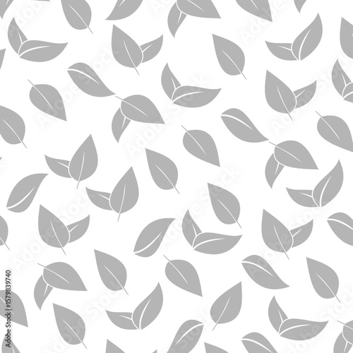 Vector leaf texture seamless pattern background. Nature organic illustration.