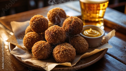 Crispy Bitterballen with Mustard and Dutch Beer