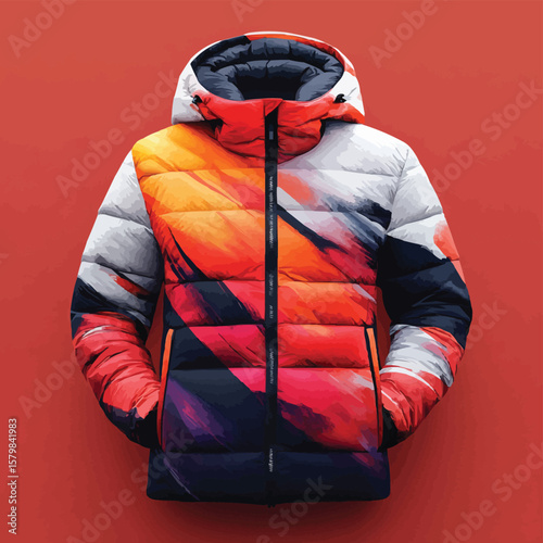 Safety-Enhanced Winter Jacket with Reflective Design and Bold Colors