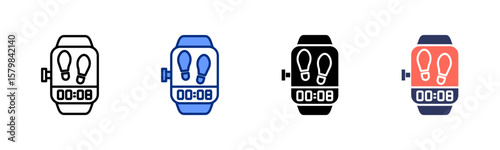 Step Counter icon sheet multiple style collection