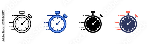Stopwatch icon sheet multiple style collection