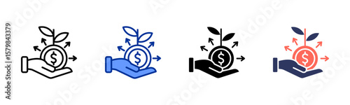 Dividend Yield icon sheet multiple style collection