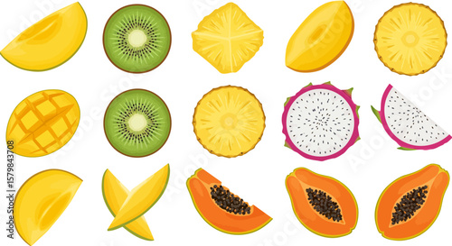 Top-Down Flat Lay of Diverse Food Ingredients