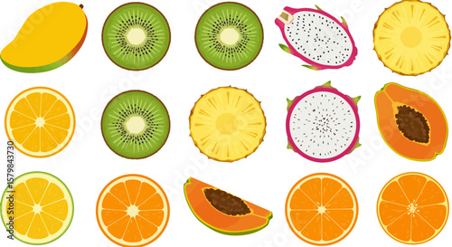 Top-Down Flat Lay of Diverse Food Ingredients