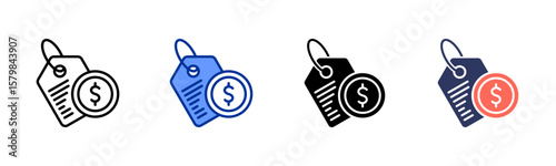 Price icon sheet multiple style collection