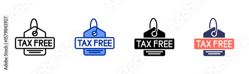Tax Free icon sheet multiple style collection