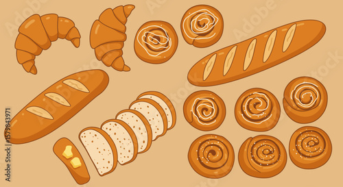 Top-Down Flat Lay of Diverse Food Ingredients