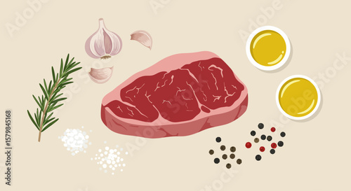 Top-Down Flat Lay of Diverse Food Ingredients