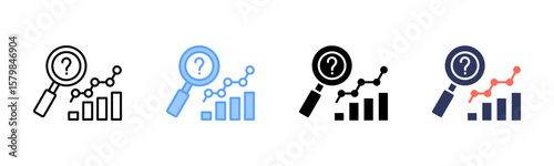 Forecasting icon sheet multiple style collection