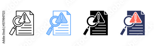 Risk Assessment icon sheet multiple style collection