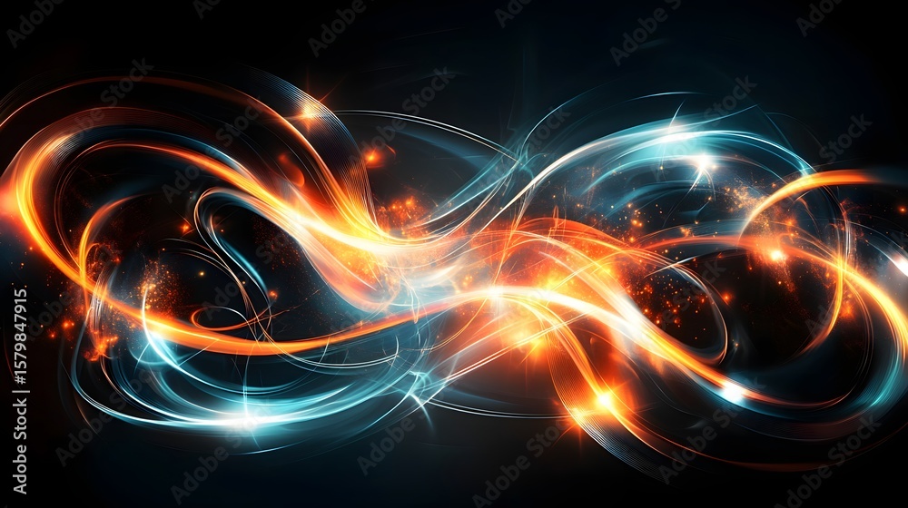 Obraz premium Abstract design with swirling lines of light.