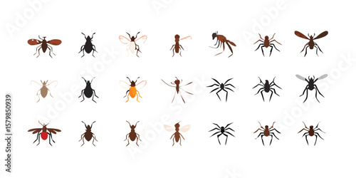 27 Mosquito Borne Diseases Line Icons on Transparent Background
