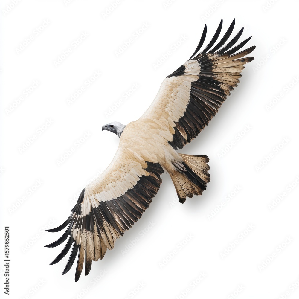 Obraz premium Majestic Vulture in Flight Showcasing Graceful Wing Span