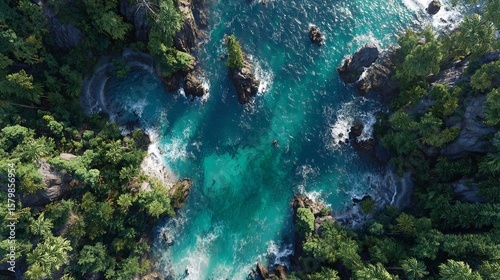 Stunning Aerial View of a Tropical Cove