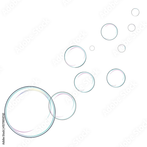 
a group of bubbles floating in the air