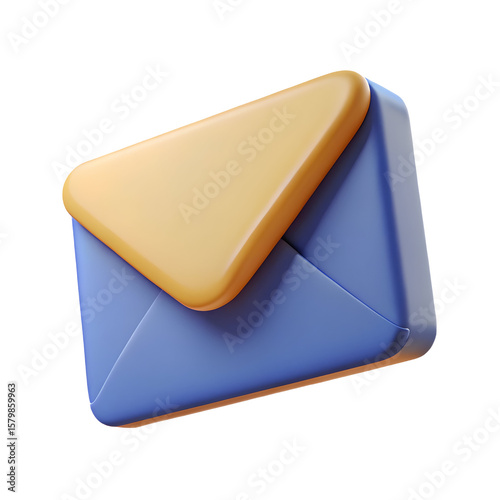 3D Render Envelope isolated on transparent background