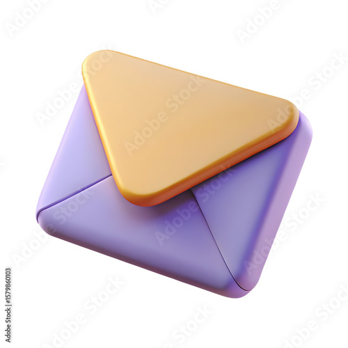 3D Render Envelope isolated on transparent background