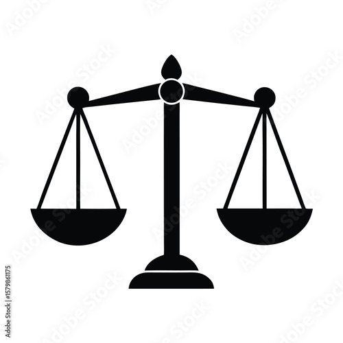 Black Scale of Justice Icon Symbolizing Fairness and Equality in Legal Matters