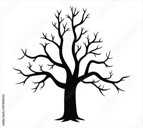 Broken Tree Vector Silhouette