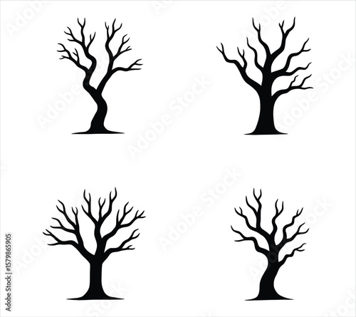 Dead Wood Tree Silhouette Set