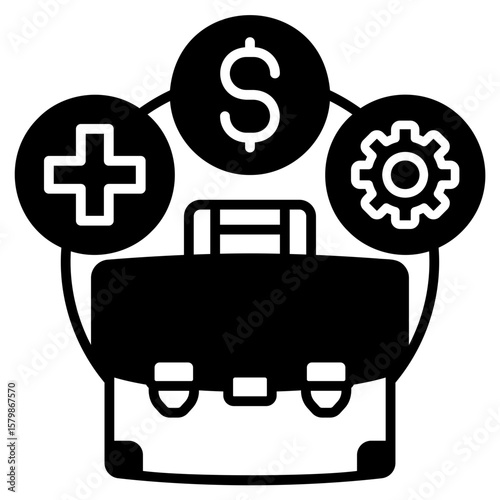 Employee Benefits Black FIll Icon