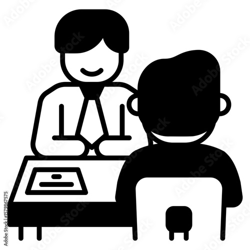 Job Interview Black FIll Icon