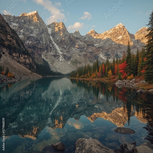 mount Aerial View of a Crystal Clear Mountain Lake Surrounded by Lush Green Forests national park