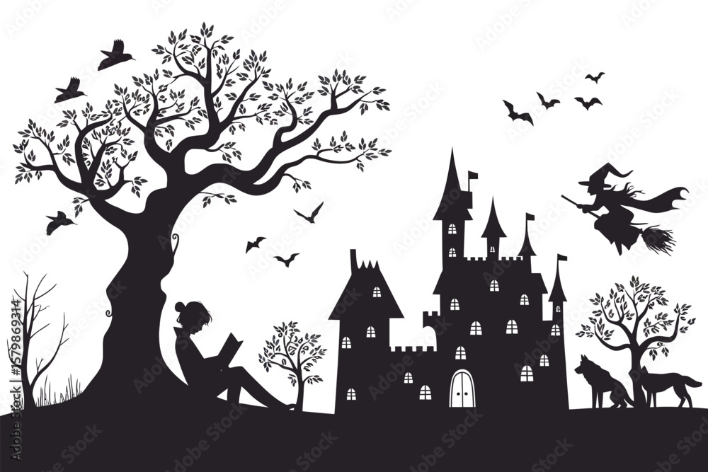 Kind liest Märchenbuch Illustration mit Fantasieelementen wie Feen, Drachen und Schloss Ideal für Kinderbuchcover, Bildungsposter, digitale Kunstwerke und märchenhafte Designs
Kind liest Märchenbuch Illustration mit Fantasieelementen wie Feen, Drachen und Schloss Ideal für Kinderbuchcover, Bildungsposter, digitale Kunstwerke und märchenhafte Designs