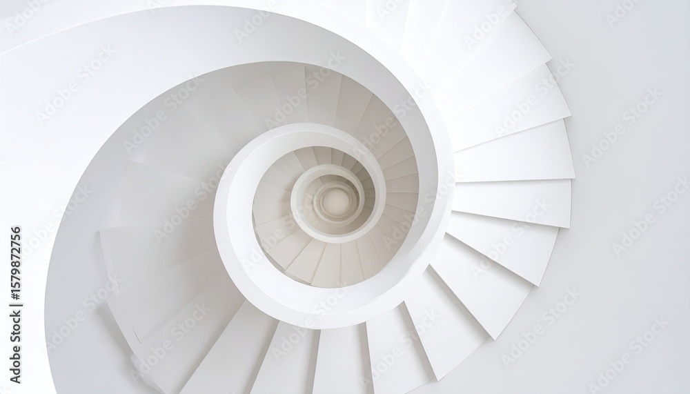 Obraz premium Spiral staircase in white