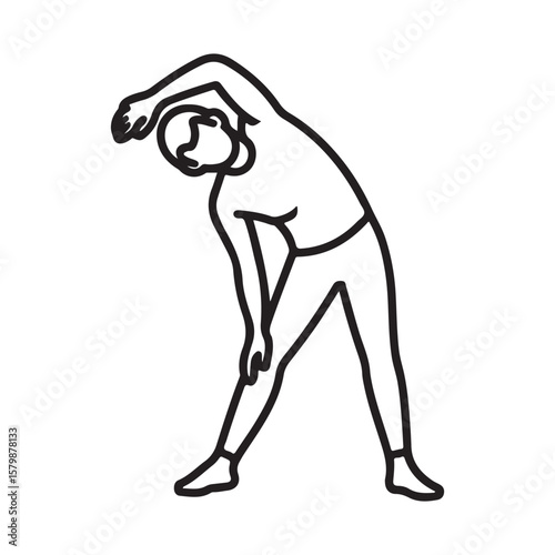 Woman stretching her body in a side bend