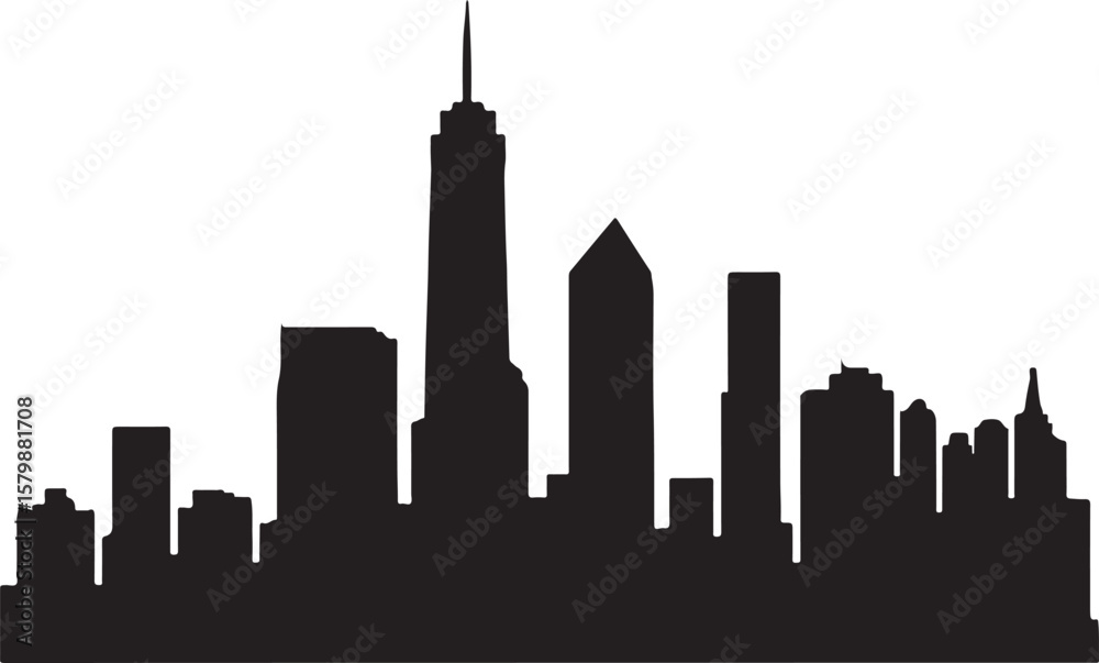 Fototapeta premium Abstract geometric shapes with bold color accents and silhouette element