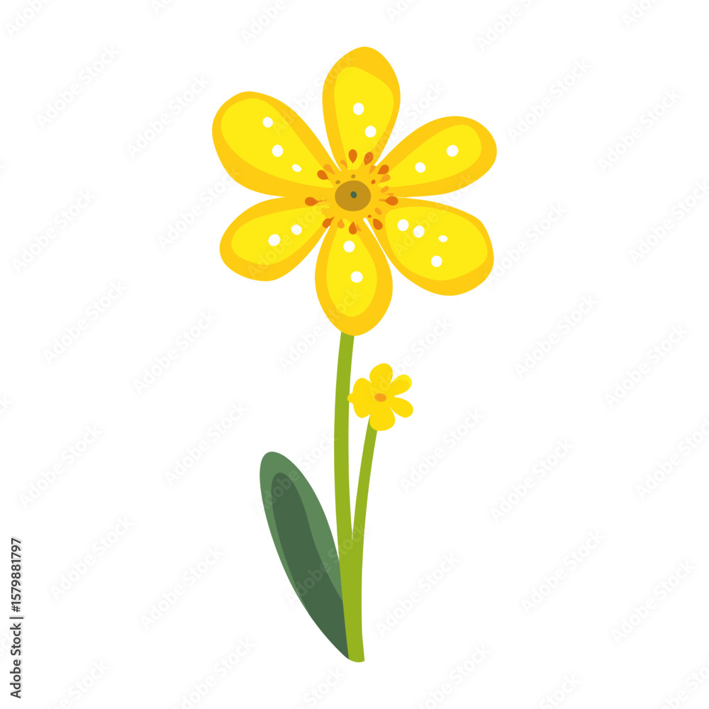 Fototapeta premium Yellow flower petals art illustration vector