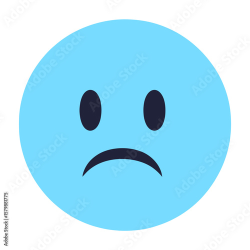 Sad face emotion simple design vector