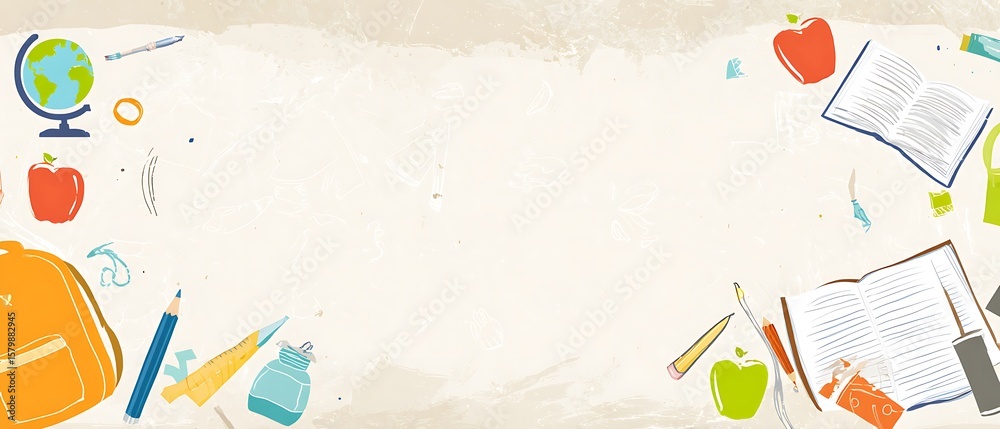 Obraz premium Back to school educational art design