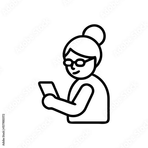 Elderly woman using smartphone and smiling at home - Concept of Active Longevity, Active Aging  