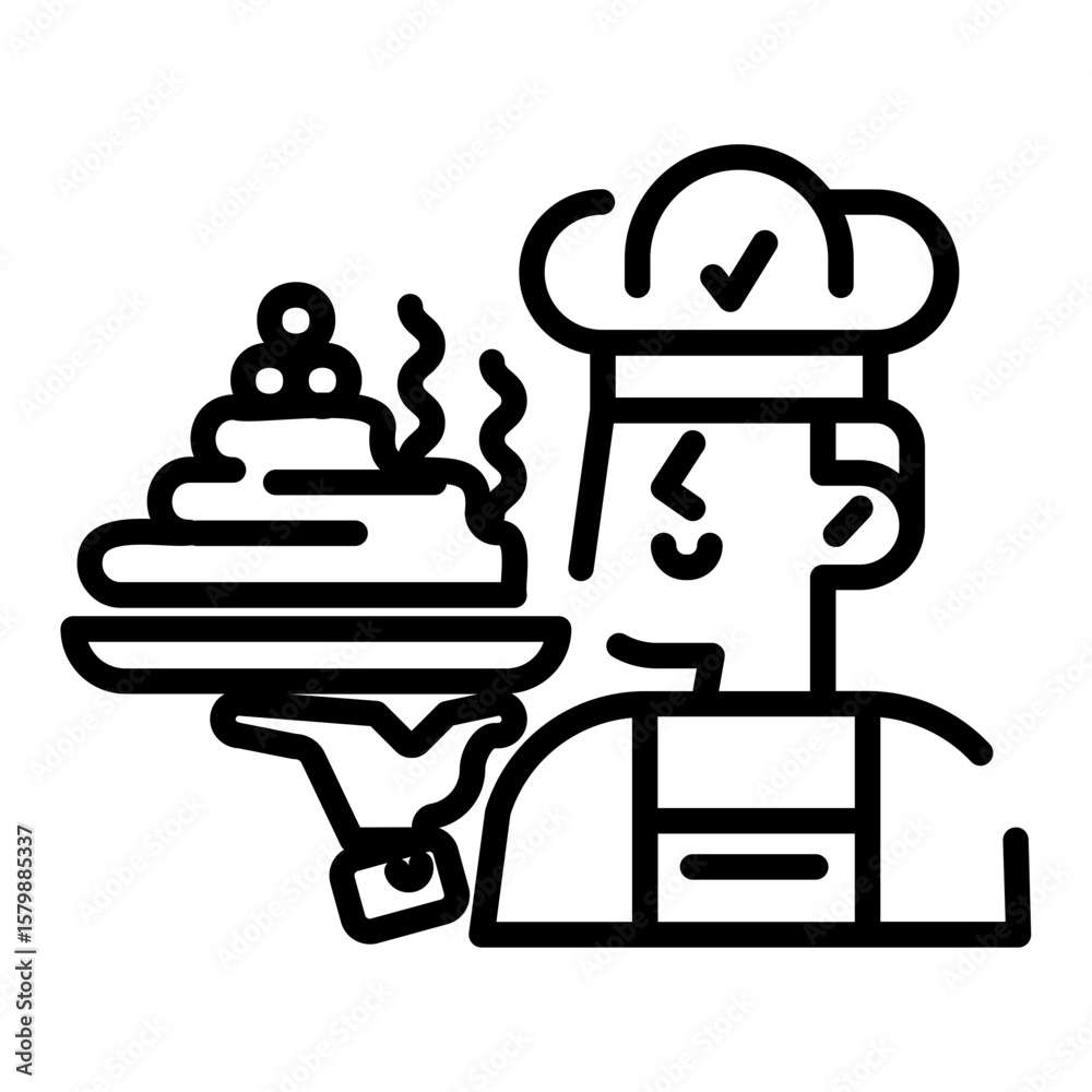 Waiters and food icon Waiters and food icon