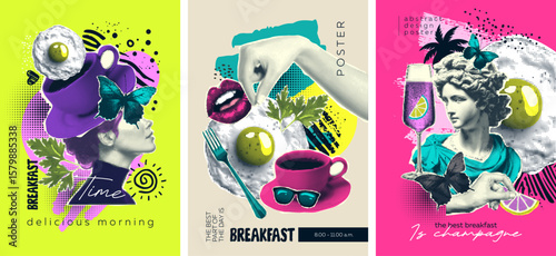 Vivid and Colorful Pop Art Illustrations Depicting Breakfast Themes and Cuisine Ideas