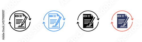 Contract Renewal icon sheet multiple style collection