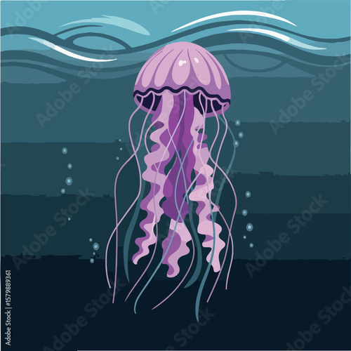 aquatic, illustration, luxury, fish, liquid, aquarium, abstract, sticker, umbrella, neon, nature, cartoon, business, linear, universal, jelly, exotic, multi colored, identity, sea life, swimming, 
