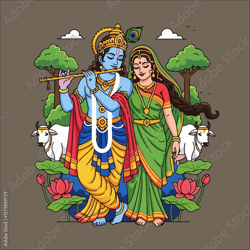 Radha Krishna Vector