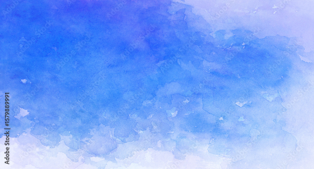 Obraz premium 爽やかな青色の水彩背景 背景イラスト テクスチャ素材 
