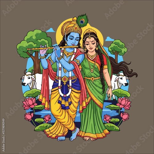 Radha Krishna Vector
