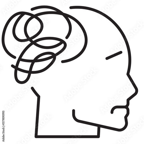 Head Feeling Stress Line Icon