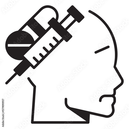 Head Feeling Addiction Black Fill Icon