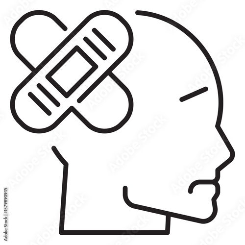 Head Feeling Trauma Line Icon