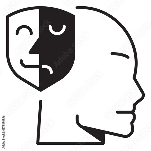 Head Feeling Bipolar Black Fill Icon